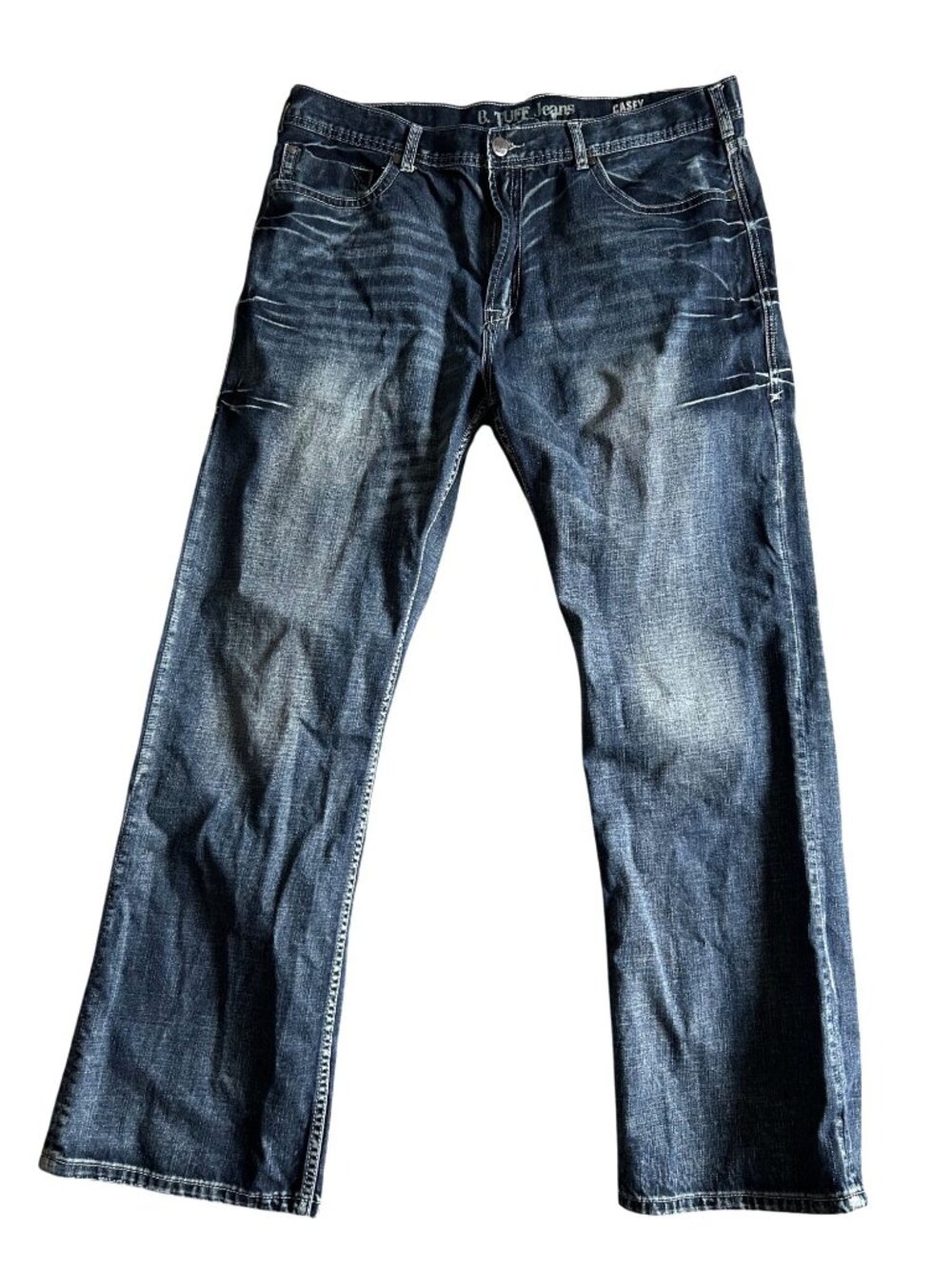B. Tuff Mens Sz 42 Casey Relaxed Fit Jeans Dark Wash Denim